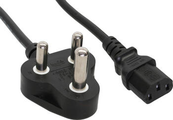 1&comma;8m Netzkabel&comma; Netzstecker S&uuml;dafrika 5A Typ D auf Kaltger&auml;t
