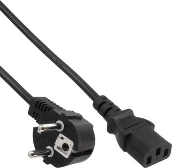 2&comma;5m Netzkabel Schutzkontakt gewinkelt auf Kaltger&auml;testecker