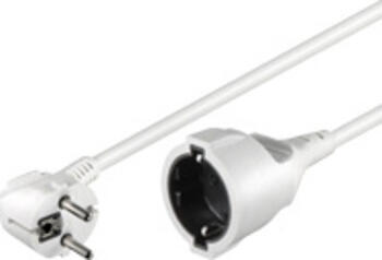 5m Stromverlängerung, Stecker-Typ F 230V, weiß
