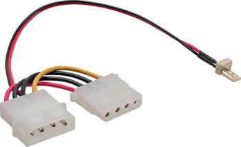 0,3m Lüfter Adapterkabel, 3pol Lüfter an 4pol Netzteil 12V