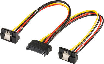 0,2m internes Stromkabel SATA Kupplung > 2x SATA Stecker 90° 