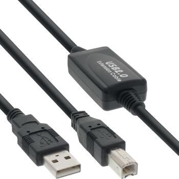 10m USB 2.0-Kabel aktiv mit Signalverstärkung A an B 10m USB 2.0-Kabel aktiv mit Signalverstärkung A an B