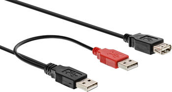 0&comma;2m USB 2&period;0 Y-Anschlusskabell&comma; 2x Stecker A an Buchse A