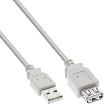 3m USB 2&period;0 Verl&auml;ngerung&comma; Stecker &sol; Buchse&comma; Typ A&comma; beige&sol;grau