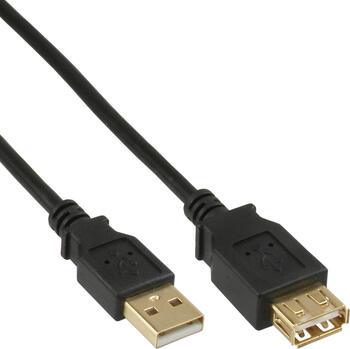5m USB 2.0 Verlängerung, Stecker / Buchse, Typ A, schwarz 