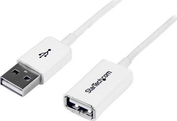 2m USB 2.0 Verlängerung Stecker/ Buchse, Typ A, weiß 