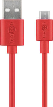 1,0m USB 2.0-Kabel TypA auf TypB micro goobay rot 