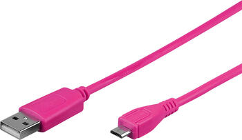 1,0m USB 2.0-Kabel TypA auf TypB micro goobay pink 