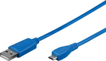 1,0m USB 2.0-Kabel TypA auf TypB micro goobay blau 