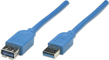2m USB 3.0-Kabel TypA auf TypA Buchse Manhattan 
