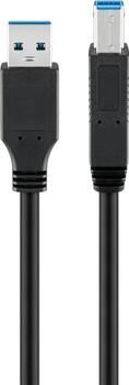 1m USB 3.0-Kabel, Typ-A auf Typ-B stecker/ stecker (5 Gbit/s) goobay, schwarz