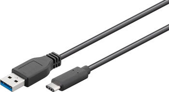 0,15m USB 3.0-Kabel, Typ-C auf Typ-A stecker/ stecker (5 Gbit/s/ 15 W) goobay, Sync & Charge, schwarz