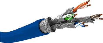 500m Netzwerkkabel Cat&period;7A&plus; S&sol;FTP goobay AWG 22&sol;1 blau