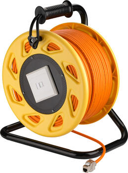 50m Netzwerkkabel Cat.7a S/FTP Mobile Kabeltrommel orange goobay