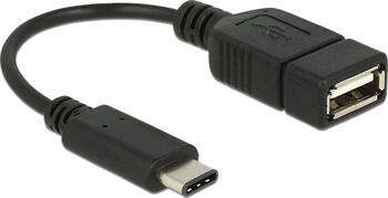 0.15m USB 2.0-Kabel Delock Typ-C Stecker auf Typ-A Buchse schwarz