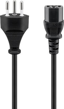 2m Netzkabel, Netzstecker Schweiz auf Kaltgerätestecker Schweiz-Stecker (Typ J, SEV 1011) > Gerätebuchse C13 2m Netzkabel, Netzstecker Schweiz auf Kaltgerätestecker Schweiz-Stecker (Typ J, SEV 1011) > Gerätebuchse C13