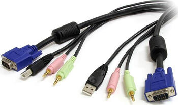 1.8m StarTech 4-in-1 USB VGA KVM Kabel mit Audio 