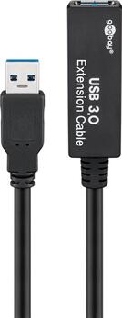 5m USB 3.0-Verlängerungskabel Aktiv, Typ-A auf Typ-A stecker/ buchse (5 Gbit/s) goobay, schwarz 5m USB 3.0-Verlängerungskabel Aktiv, Typ-A auf Typ-A stecker/ buchse (5 Gbit/s) goobay, schwarz