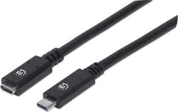 0,5m USB-C Verlängerung, USB-C > USB-C stecker/ buchse Manhattan