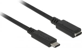 2m USB 3.1 Verlängerung Typ-C Stecker > Typ-C Buchse schwarz 