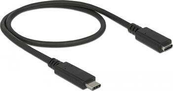 0.5m USB 3.1 Verlängerung Typ-C Stecker > Typ-C Buchse schwa 