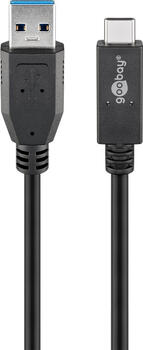 0,5m USB 3.1-Kabel Gen 2, Typ-A auf Typ-C stecker/ stecker (10 Gbit/s/ 60 W) goobay, schwarz 0,5m USB 3.1-Kabel Gen 2, Typ-A auf Typ-C stecker/ stecker (10 Gbit/s/ 60 W) goobay, schwarz