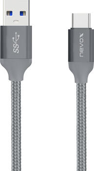 2m USB 3.2-Kabel Typ-A Stecker auf  Typ-C Stecker nevox 3.2 Gen 2 (3.1 Gen 2)