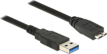 2,0m USB 3.0 Typ-A Stecker > USB 3.0 Typ Micro-B Kabel schwarz