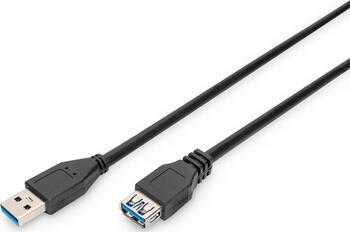 1&comma;8m Digitus USB-A 3&period;0 Verl&auml;ngerungskabel stecker&sol; buchse schwarz