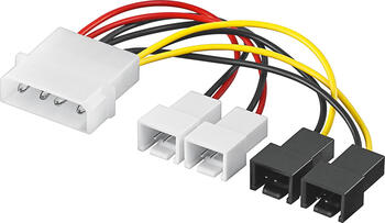 PC Lüfter Stromkabel/Stromadapter, 5.25 Stecker zu Lüfter 2x 12 V/2x 5 V