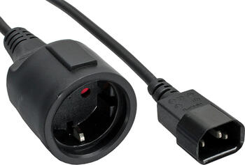 30x 1m Netzkabel-Adapter Kaltgeräteanschluss C14 auf Schutzkontakt Buchse, für USV-Anschluss, bulk