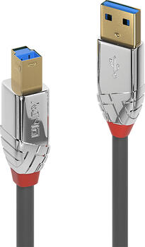 3m Lindy USB 3.2 Gen 1 (3.1 Gen 1) USB A auf USB B Kabel grau