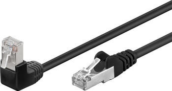 0,5m Patchkabel Cat.5e F/UTP, 1x 90° gewinkelt, schwarz