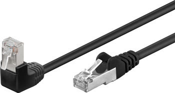 10m Patchkabel Cat.5e F/UTP, 1x 90° gewinkelt, schwarz