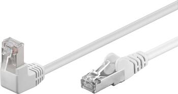 0,25m Patchkabel Cat.5e F/UTP, 1x 90° gewinkelt, weiss