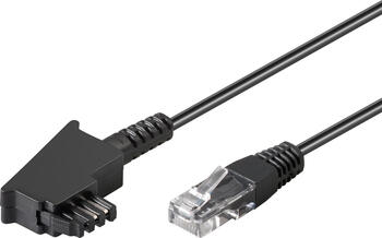 50m goobay DSL-/VDSL-Routerkabel, schwarz Kupferleiter (CU), TAE-F-Stecker > RJ45-Stecker (8P2C)