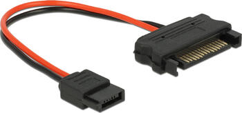 0.1m Delock Kabel Power SATA 15 Pin Stecker > Power Slim SATA 6 Pin Buchse