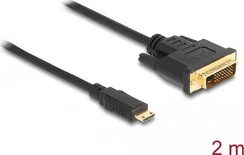 2m HDMI Kabel Mini-C Stecker > DVI 24+1 Stecker 