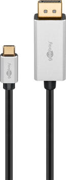 2m USB-C-Kabel > DisplayPort für 8k/60Hz, bis zu 32.4 Gbit/s silber goobay