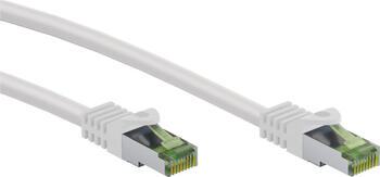 0,25m RJ45 Patchkabel S/FTP (PIMF) Cat.8.1 weiß GHMT-zertifiziert goobay