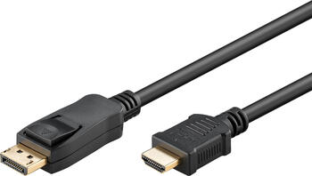 3m DisplayPort 1.2 > HDMI-Kabel 1.4 stecker/ stecker für 4k/30Hz schwarz goobay