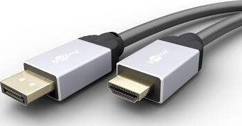 1m DisplayPort 1.2 > HDMI-Kabel 2.0 Stecker/ Stecker für 4k/60Hz schwarz goobay Plus