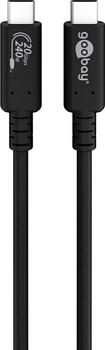 2m Super Charge & Sync USB-C-Kabel, stecker/ stecker USB4 Gen 2x2, 240 W, schwarz goobay