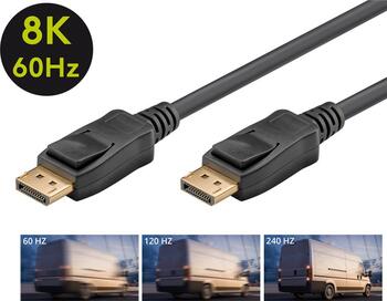 1m DisplayPort-Verbindungskabel 1.4 stecker/ stecker für 8k/60Hz schwarz goobay