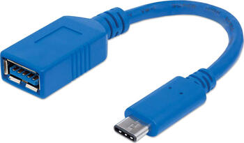 0,15m Manhattan SuperSpeed USB-C Anschlusskabel USB 3.2 Gen 1 Typ C-Stecker Typ A-Buchse