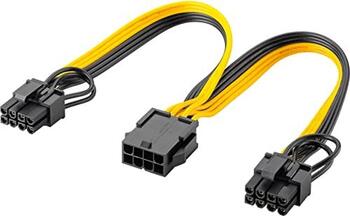 Kabel 8-Pin-Buchse auf Dual 6+2-Stecker für PCIe Y-Adapter zur Verbindung von Netzteil und PCI-Express-Grafikkarte