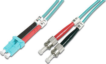 10m Digitus LWL Duplex Kabel, OM2, 2x LC Stecker/2x ST Stecker