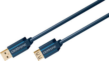 1&comma;8 m Clicktronic USB 3&period;0 Verl&auml;ngerung&comma; 5 Gbit&sol;s Premium-Kabel&comma; vergoldeter USB-Stecker