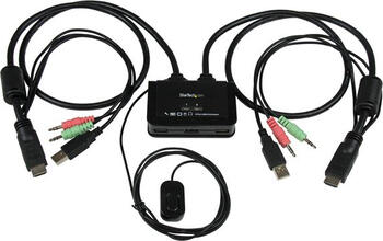 StarTech 2 Port USB HDMI KVM Switch mit Audio - Desktop Umschalter USB Powered - 1920x1200