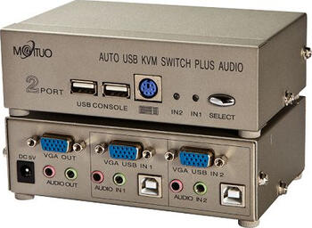 M-Cab KVM0819 Grau Tastatur, Video, Maus KVM-Switch 